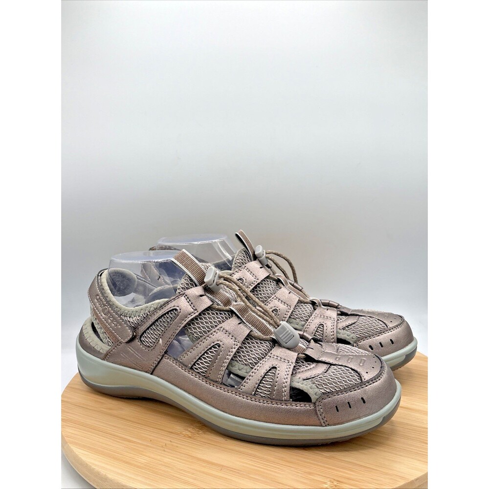 Orthofeet Verona 997 Pewter Fisherman Sandals 10.5N Arch Support Adjustable
